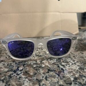 Ray-Ban Transparent Frame Sunglasses with Violet Lenses